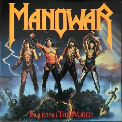Manowar - Fighting The World LP 2024 RE [Blue Vinyl] NEW, FACTORY SEALED!
