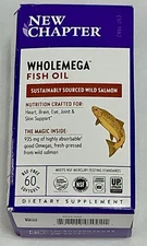 New Chapter Wholemega Fish Oil 935mg 60 Softgels ~ Exp 2027 Sourced Wild Salmon