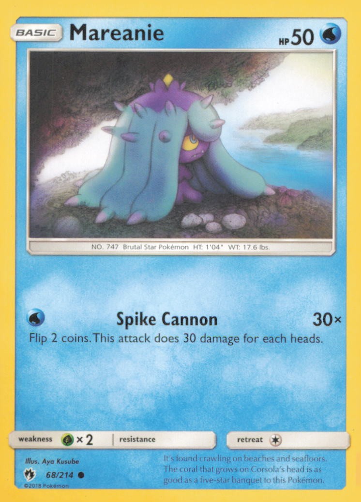 MAREANIE 68/214 COMMON LOST THUNDER POKEMON MODERATELY PLAYED