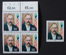 Berlín: Mi.-Nr. 509 - Bloque de cuatro borde superior con dígitos de valor y borde + EM, franqueo postal