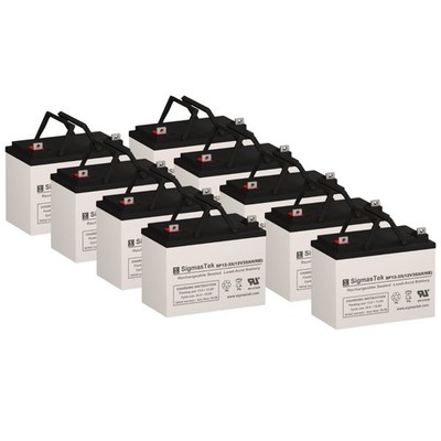 Battery Pack of 9 - SigmasTek SP12-35 (NB), 12V 35Ah NB SLA Absorbed Glass Mat