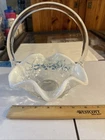 Fenton Vintage Fred Bride White Opalescent Glass Basket No Flaws