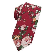 Men's Cotton Printed Floral Neck Tie Skinny Tie Mix5a