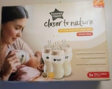 Tommee Tippee Closer to Nature Thicker Feed Baby Bottles 3-Pack 340ml BPA Free