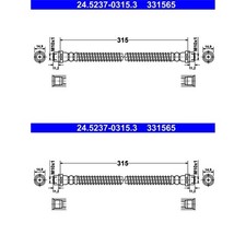 2X ATE BREMSSCHLÄUCHE HINTEN PASSEND FÜR VW AMAROK LINKS+RECHTS | 24.5237-0315.3