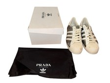 Rzadkie Prada x adidas Superstar Srebrne Metaliczne Sneakersy Pudełko Torba na kurz Męskie 10