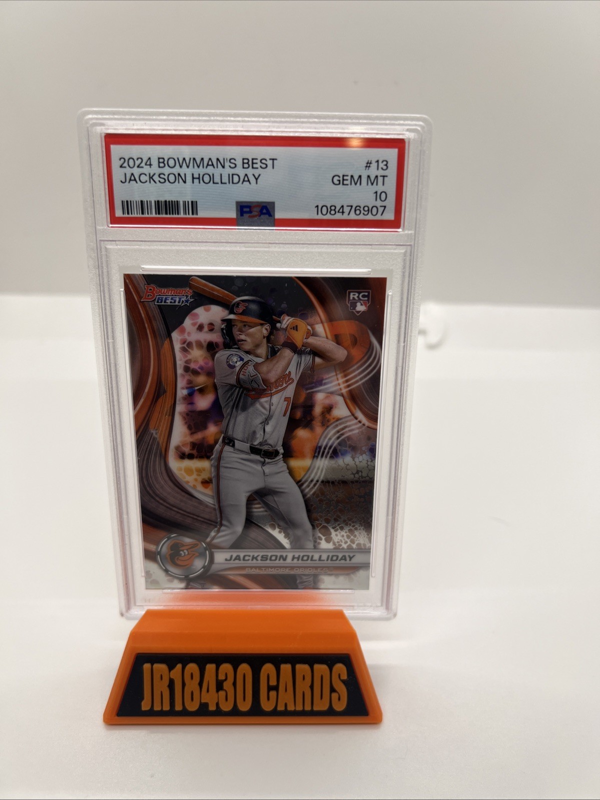 2024 Bowman's Best #13 JACKSON HOLLIDAY RC Rookie Baltimore Orioles PSA 10 view 3
