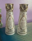 Vintage Jesus and Mary Salt & Pepper Shakers Milk Glass White/Religious Decor