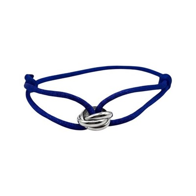 Trinity Kordelarmband Silber Edelstahl Ringe Damen Herren Verstellbar Blau