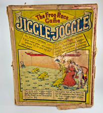 ANTIQUE EDWARDIAN GLEVUM JIGGLE JOGGLE FROG RACE GAME c1910