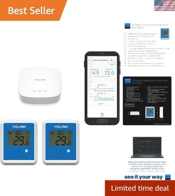 2-Piece X3 Version Monitor: Wireless Alerts & Long Battery for Greenhouses