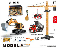 USA 3in1 RC Construction Toy Set Remote Control Excavator Dump Truck Crane Light