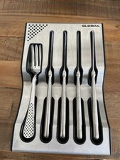 Global Knives G-88/4012/R 8 Piece 12cm Steak Knife And Fork Set With Holder