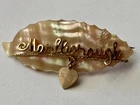 WW1 Royal Navy HMS Marlborough mother of pearl gold wire work sweetheart badge