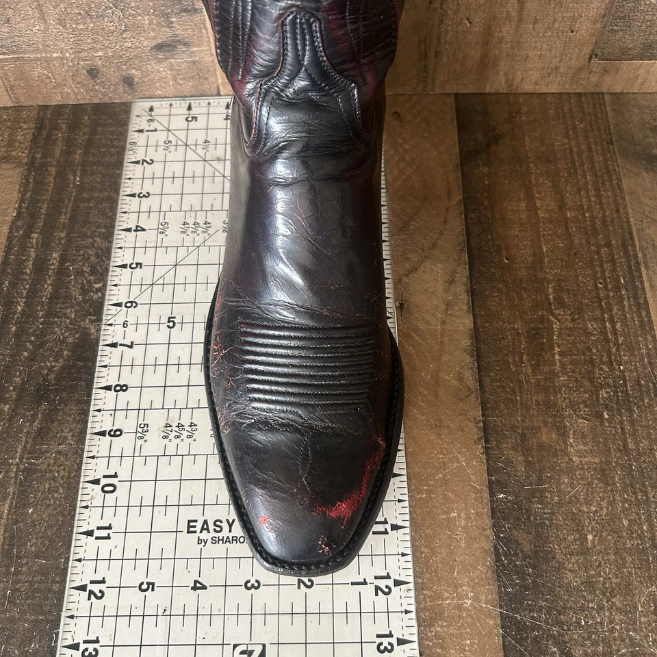 Lucchese Classics L6608 Black Cherry French Toe Cowboy Boots Mens 11 D - Image 4 of 4