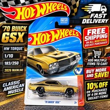 2026 Hot Wheels 70 Buick GSX Gold HW Torque 183/250 J Case 1:64 Diecast