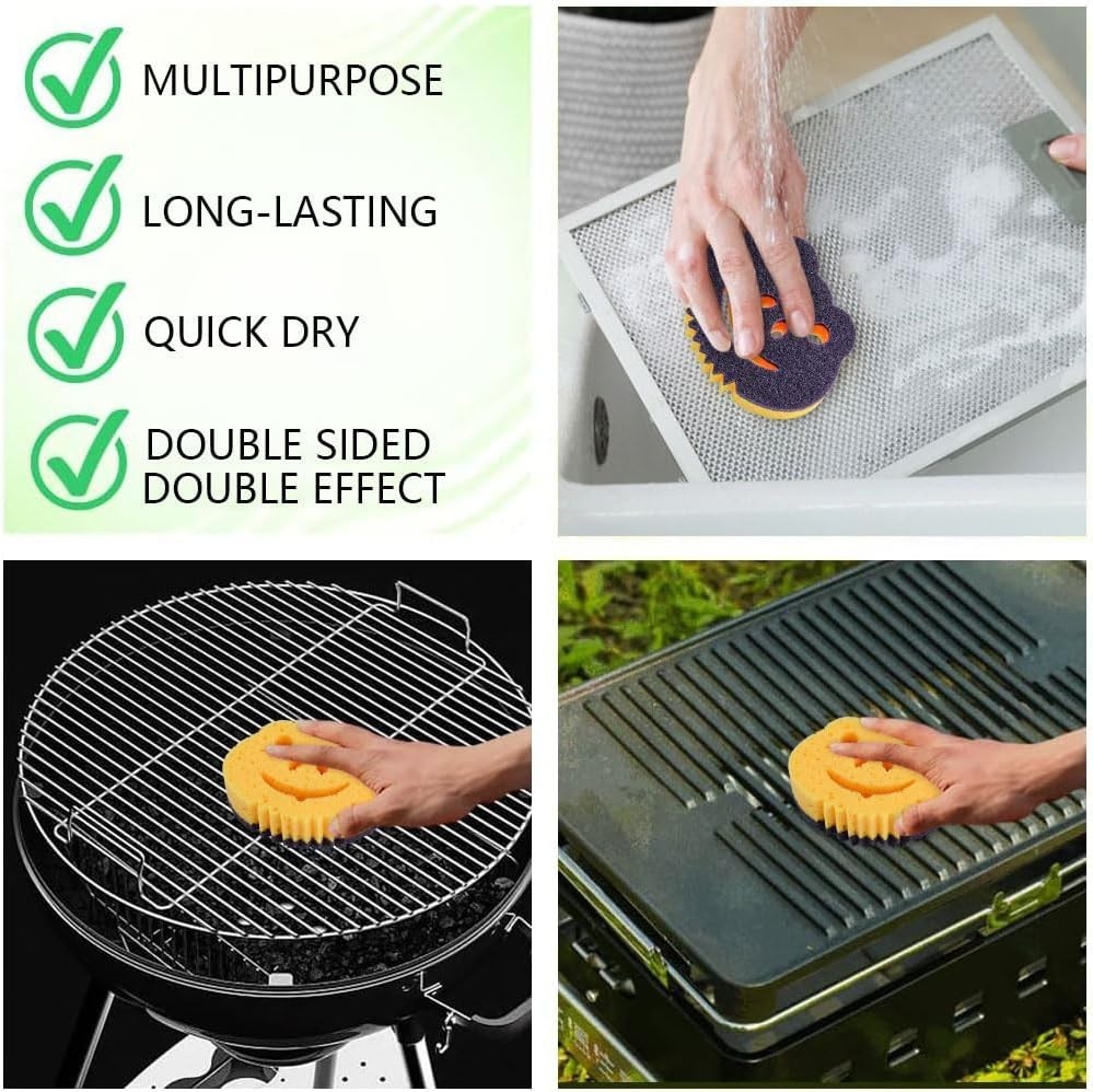 Vibrant Pink Heavy Duty Cleaning Sponges – 12 Pack, Dual-Sided Kitchen Essential