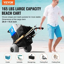 VEVOR Beach Dolly with Big Wheels for Sand, Heavy Duty Cart for Beach