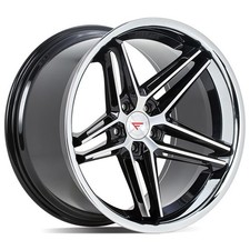 20x1120x12 Ferrada Wheels Cm1 Black Machined With Chrome Lip Rims 4pcs