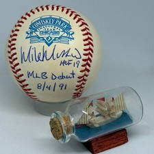 Mike Mussina signed Rawlings Comiskey Park Logo Baseball JSA Inscribed HOF A4310