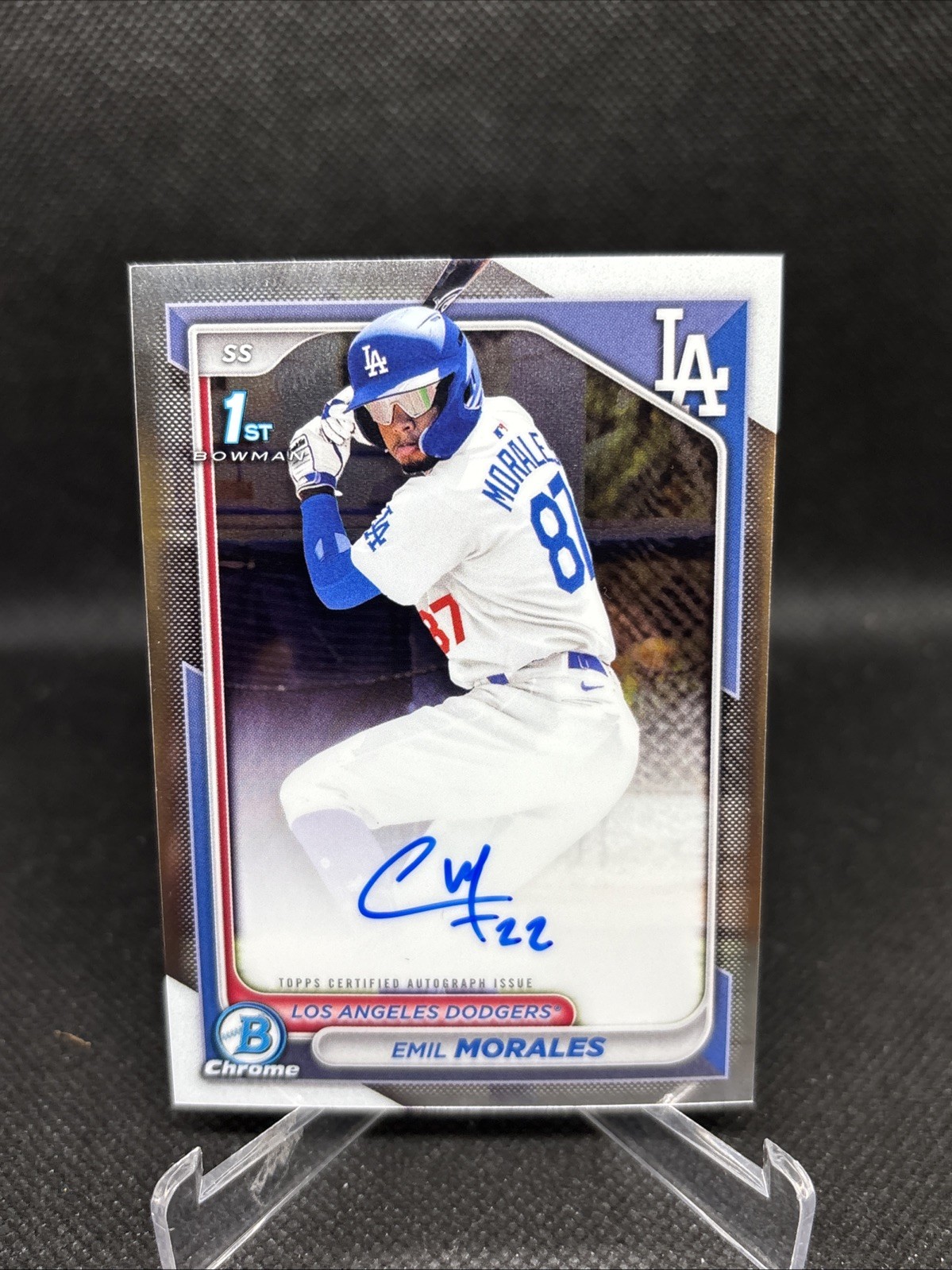 2024 Bowman Chrome Emil Morales 1st Prospect Auto #CPA-EM Autograph Dodgers RC
