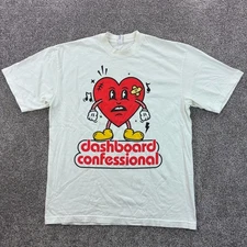 Dashboard Confessional Shirt Mens Large White Pop Punk Indie Rock Band Music