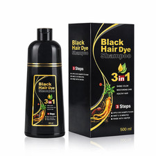 Black Hair Dye Shampoo 3 in 1 for Women/Men for Gray Coverage Instant Hair Color