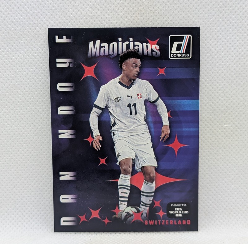 2025-26 Donruss Soccer World Cup Dan Ndoye Red Foil Magicians