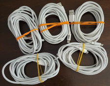Lot of 5 USB Type-A to Lightning Charging Cables Each cable is 10ft long 