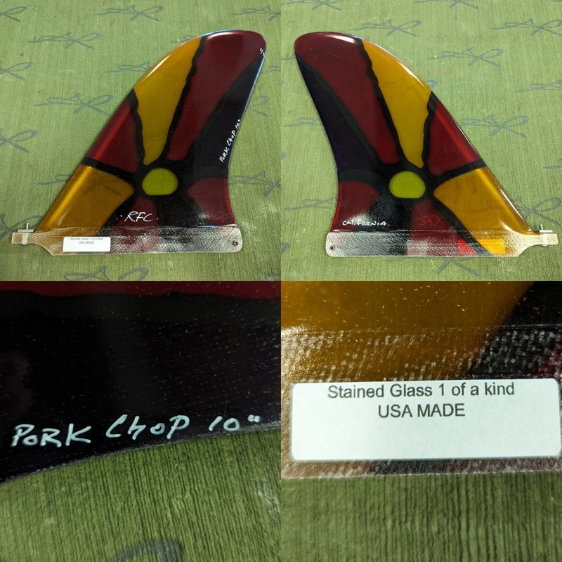 10" RFC 1 of a kind stained glass Pork Chop fin