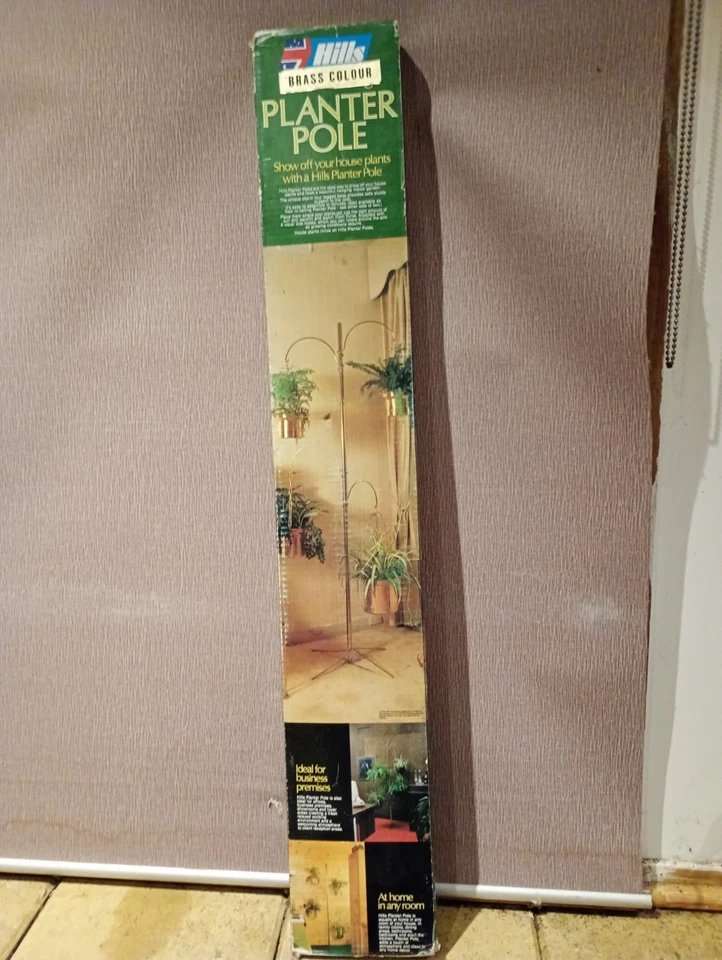 Hills Floor to Ceiling Planter Pole - Brass Colour Retro 1980s Super Rare Unopen - image 4 of 4