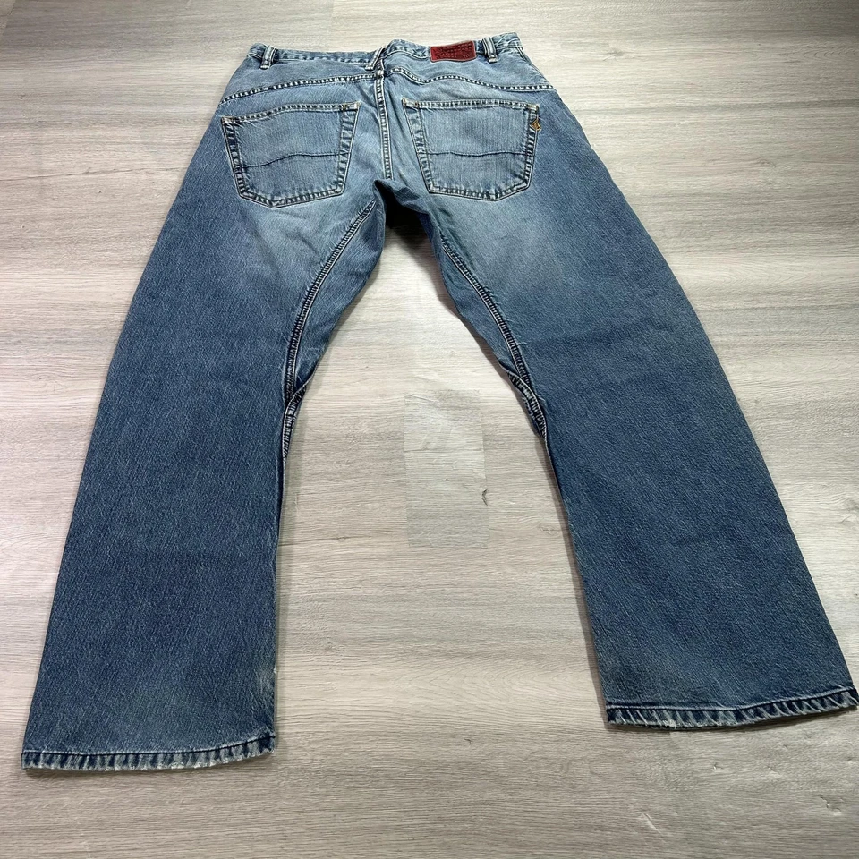 VINTAGE Volcom Jeans Mens 33x30 Blue Baggy Relaxed Straight Button Fly Skate Y2K - Image 2 of 4