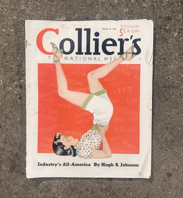 Collier's Illustrated Weekly News Magazine March 1938 Industry Hugh S. Johnson
