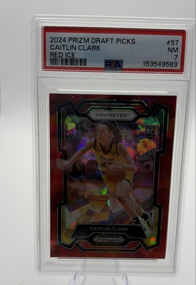 #ad #ad 2024 25 Panini Prizm Draft Picks Caitlin Clark #57 Red Ice Prizm RC PSA 7. $27.50