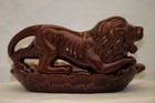 Lion Country Safari Ceramic Figurine Tip Tray 1960's Brown Dripware Art Pottery — photo 10