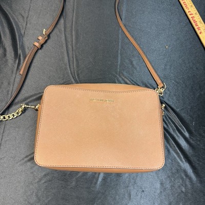 MICHAEL KORS JET SET ITEM EAST WEST LEATHER CROSS BODY BAG BROWN LUGGAGE