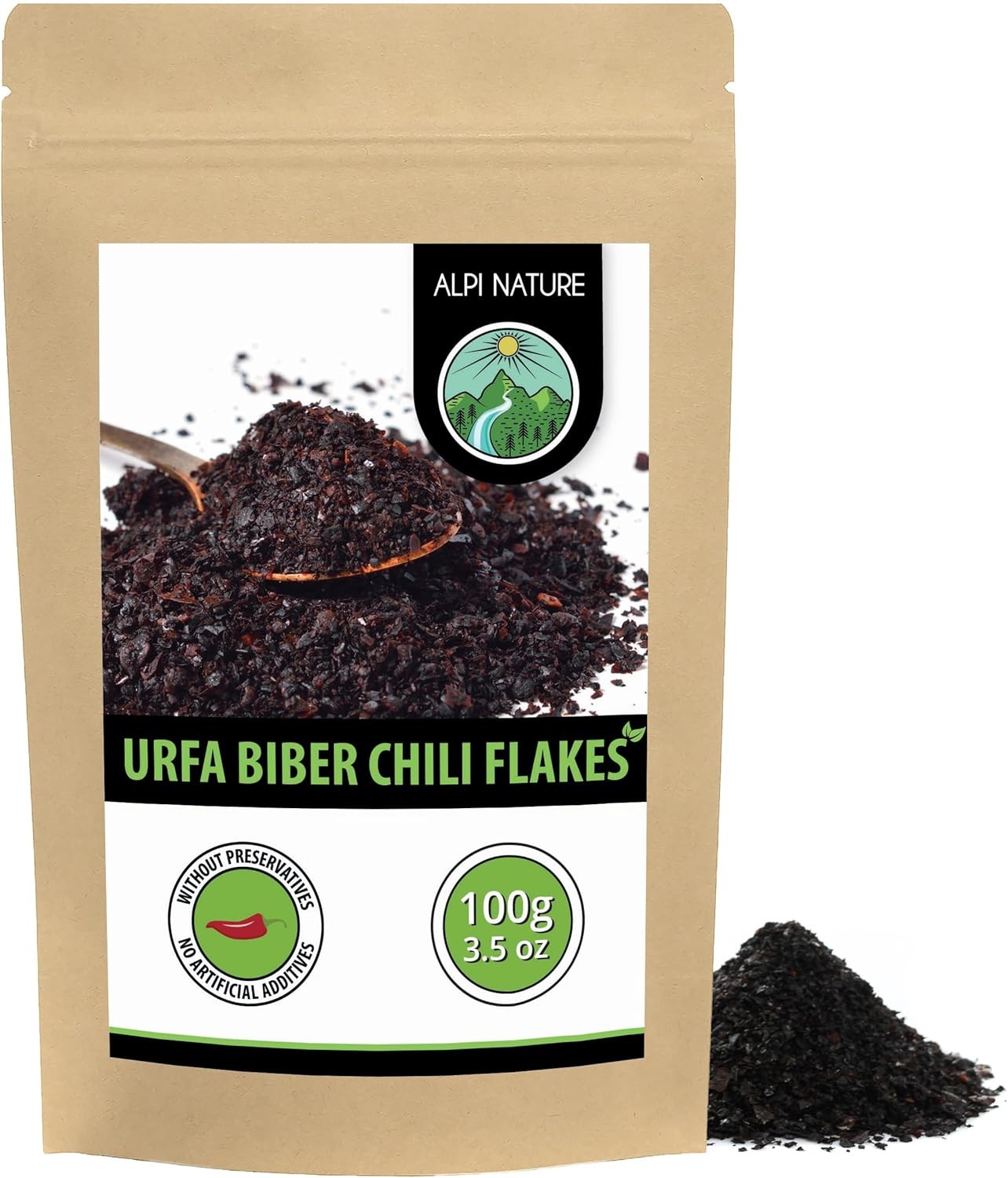 Alpi Nature Urfa Chilli Flakes 100g 3.5 oz, Turkish Pepper Flakes, Isot Biber,