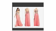NEW TERANI COUTURE EMBELLISHED MESH FIT  FLARE DRESS Size 4  B221