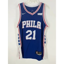 Nike Joel Embiid Philadelphia 76ers NBA Swingman Jersey Size 44 Blue