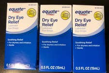 3pk. Equate Dry Eye Relief Lubricant Eye Drops For Long Lasting Relief 0.5 fl oz