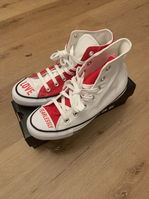 EU Größe 38 Converse All Star Classic Hi White/Red Neu ungetragen 