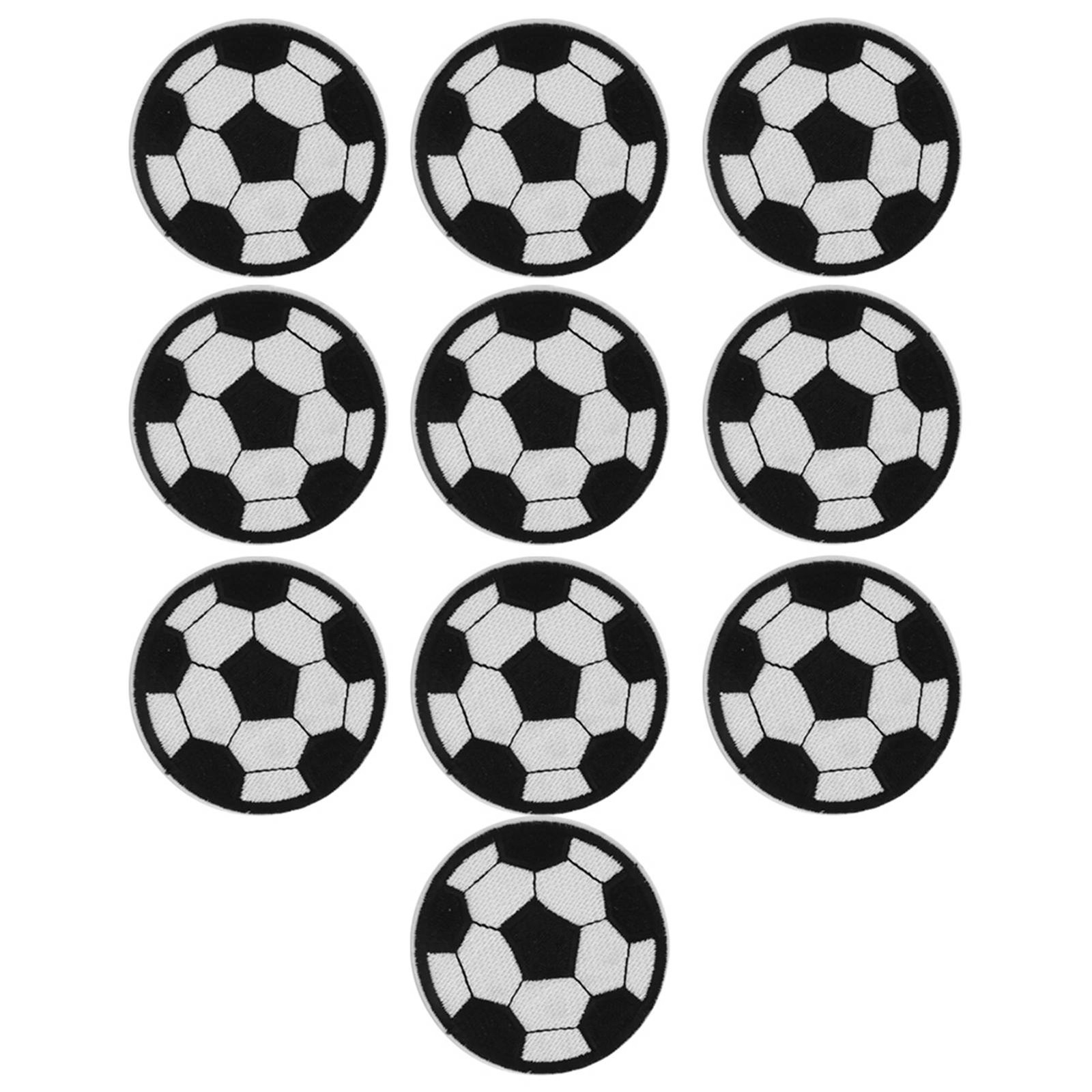10 Black And White Soccer Ball Embroidery Patches For Clothing Decoration New