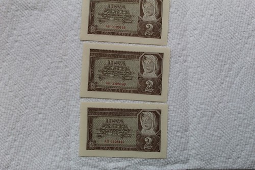Banconote Polonia, 2 Zlote del 1941, 3 banconote consecutive croccanti - Foto 5 di 9