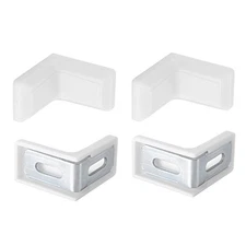 4 Pack 29x29x18mm Plastic Corner Brackets 2 Holes L Right Angle Brace Brown