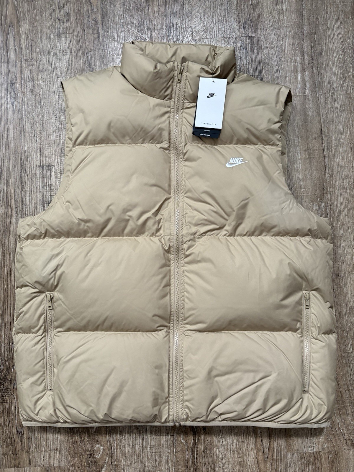 Nike Sportswear Club Therma-Fit Puffer Vest Parachute Beige Sz XXL IB2977-297