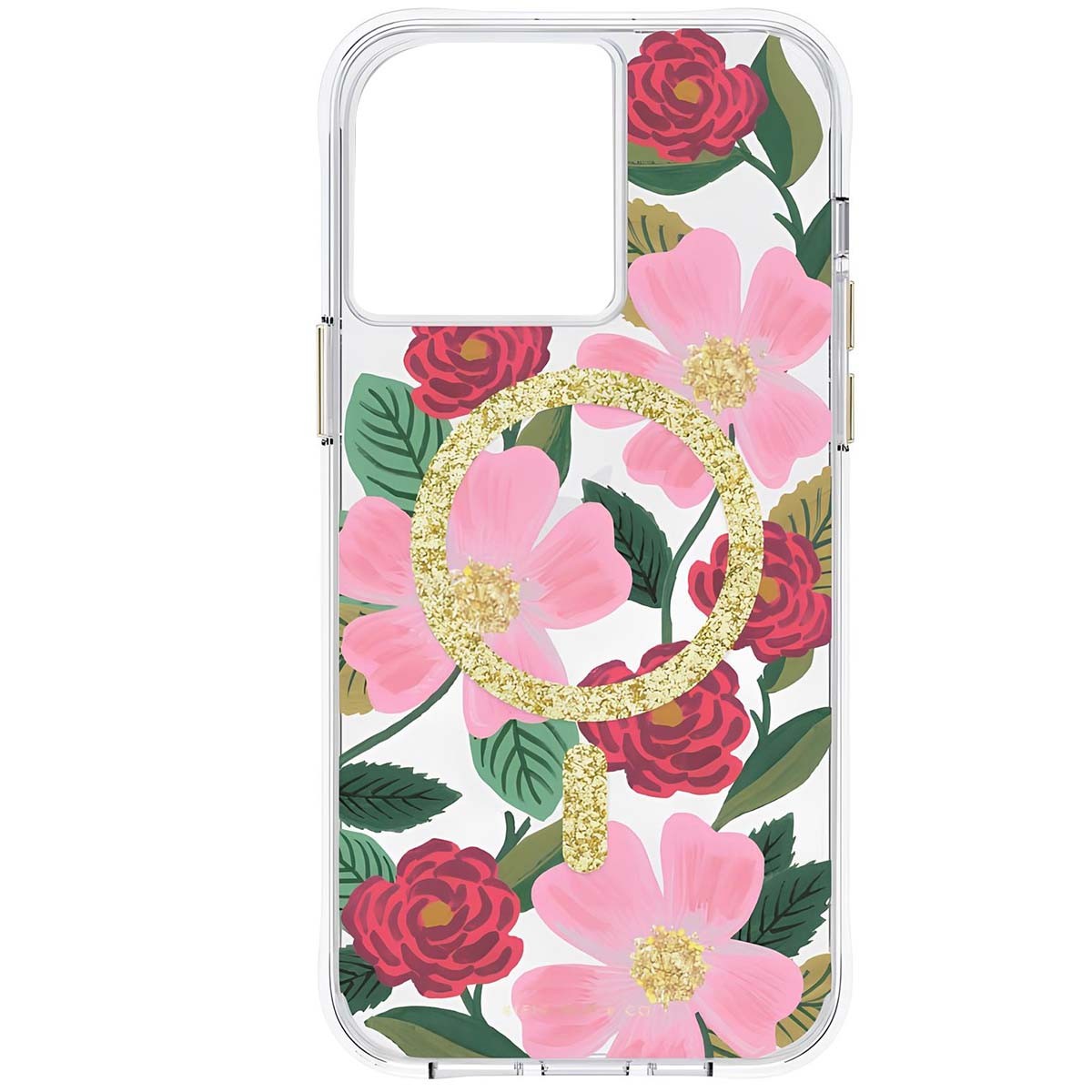 Coque iPhone 14 Pro Max fleurie et rose avec protection antimicrobienne