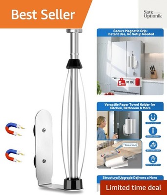 Magnetic Paper Towel Holder for Fridge, One Hand Paper Towel Holder with Damp...