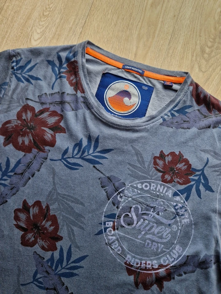 T-shirt Superdry Pacific Surf Imprimé Floral Gris Taille L - Photo 3/4