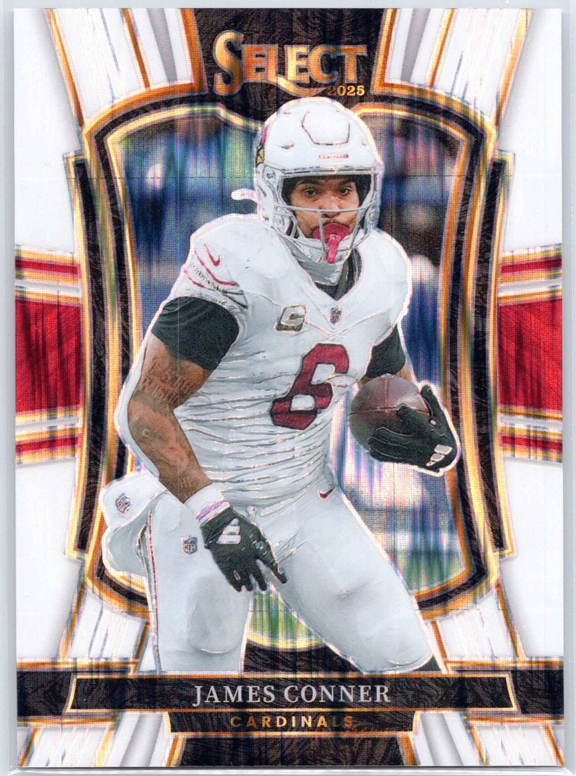 2025 Panini Select #123 James Conner White Prizm Shock #/799