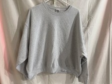 Victoria's Secret PINK Sweatshirt Womens XL Gray Crewneck Pullover LOGO Sleeve